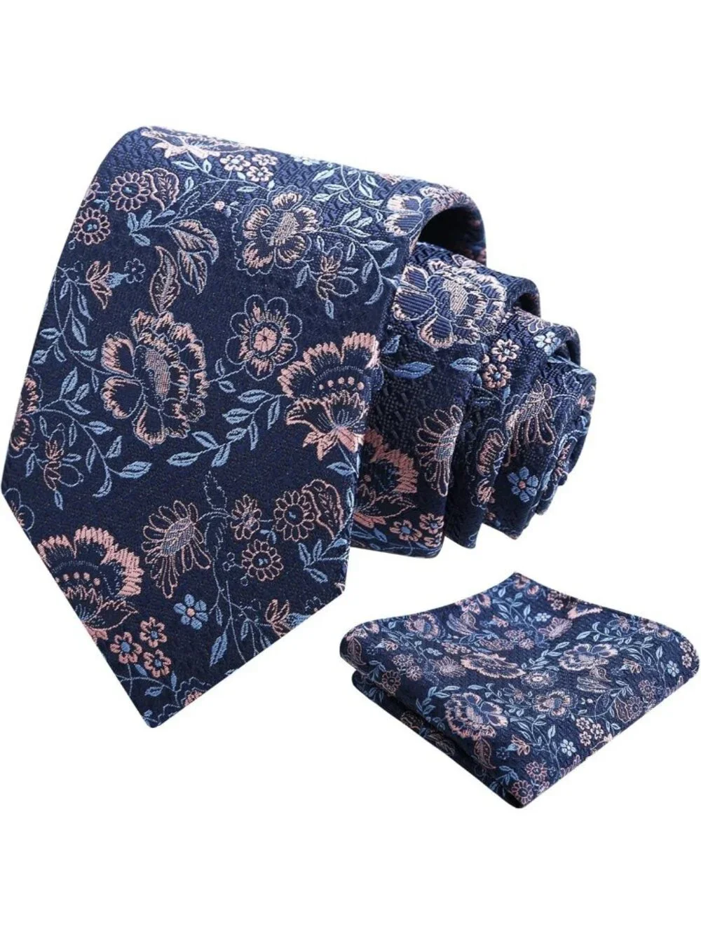 Colorful Flower Handkerchief & Necktie Set for Men - Stylish Accessory Gift